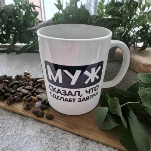Подарок мужу, кружка с надписью
