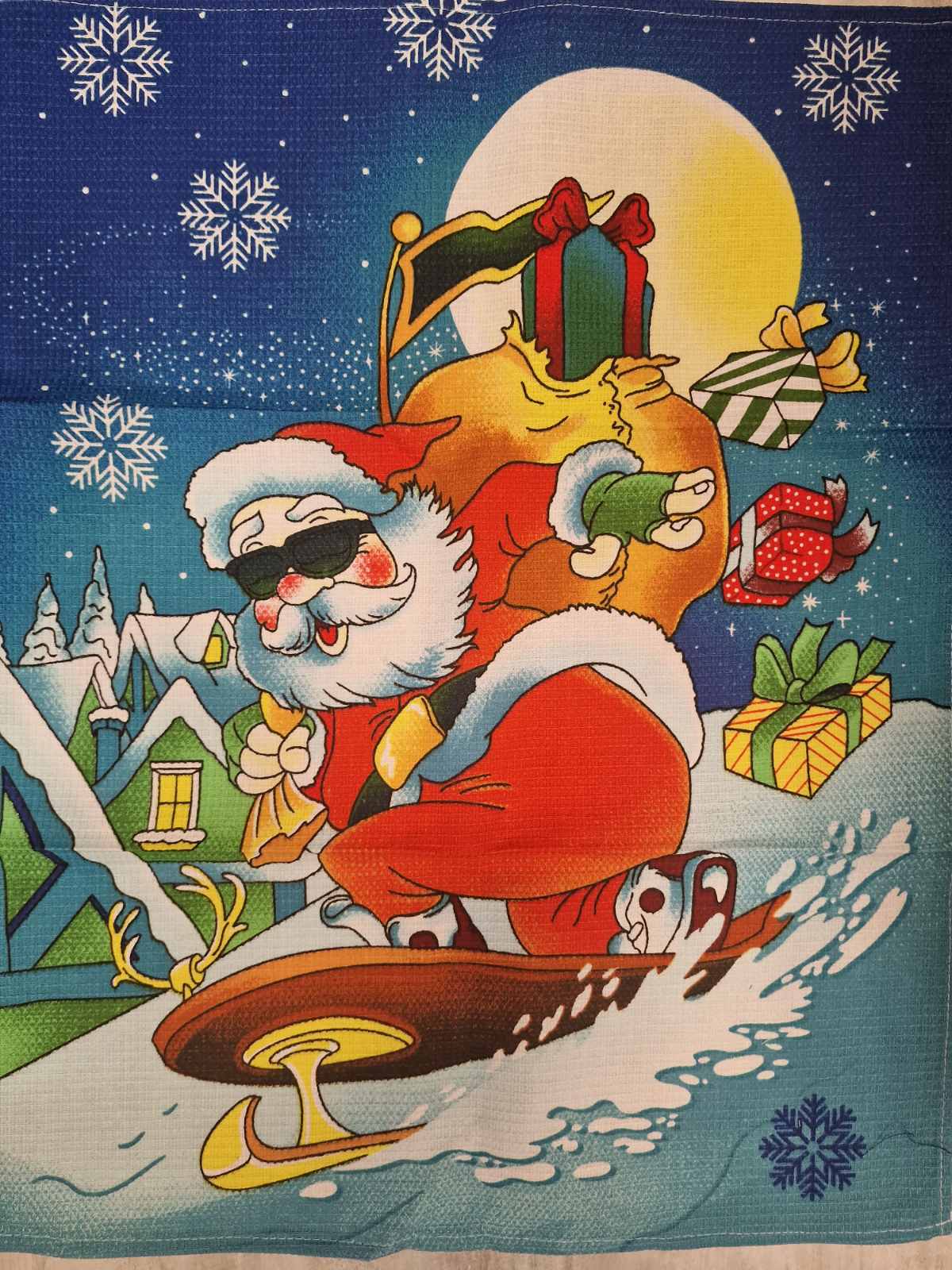 Вафельное полотенце новогоднее, 48 см х 58 см