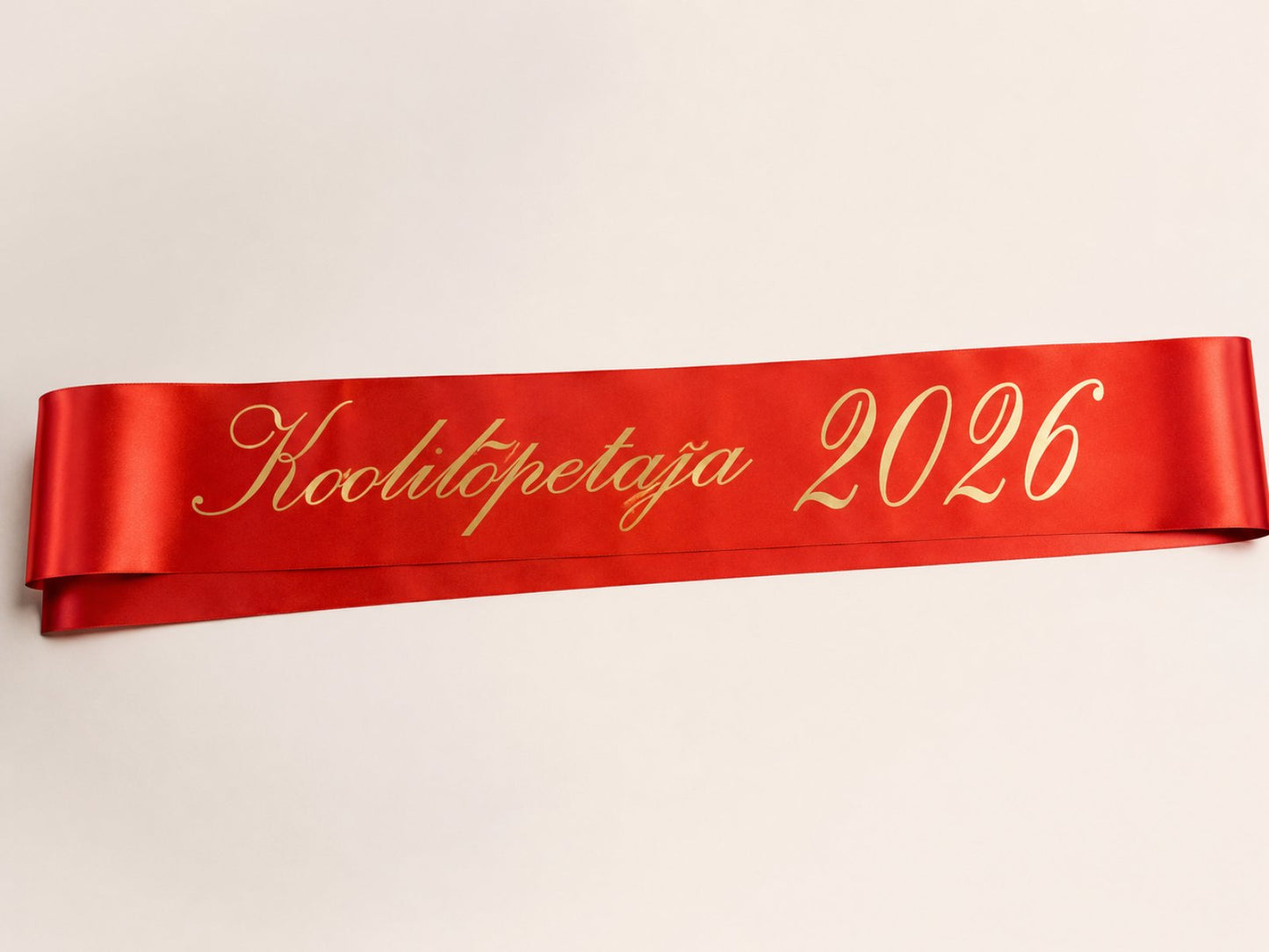 Атласная лента «Koolilõpetaja 2026», 180×10 см