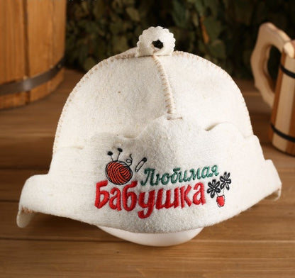 Банная шапка бабушке, подарок для бабушки