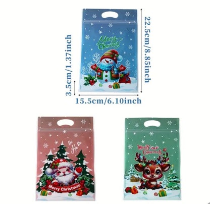 Праздничные пакеты для угощений с рождественским дизайном. Цвет микс.