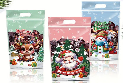 Праздничные пакеты для угощений с рождественским дизайном. Цвет микс.