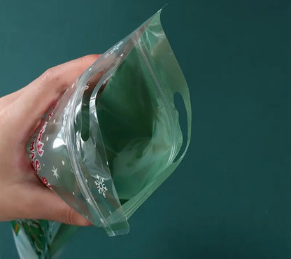 Праздничные пакеты для угощений с рождественским дизайном. Цвет микс.