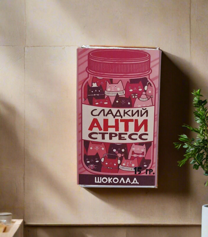 Шоколадка с прикольной надписью "Сладкий антистресс!", 15 г