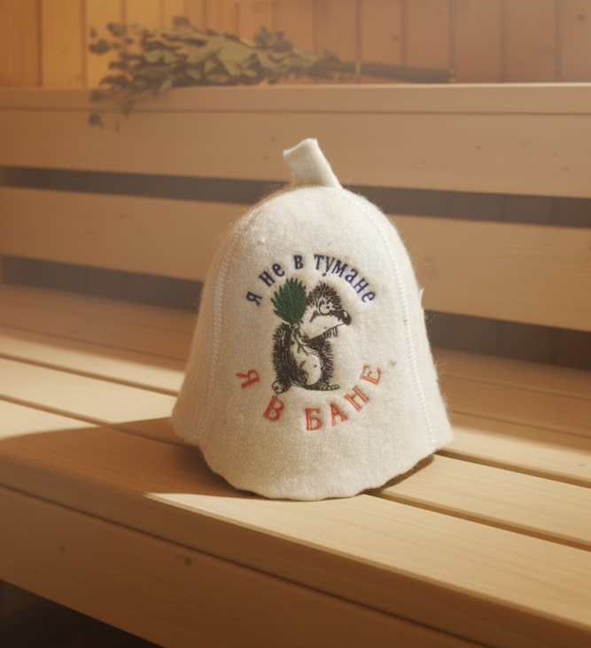 Saunamüts villane "Ma ei ole udus, ma olen saunas"