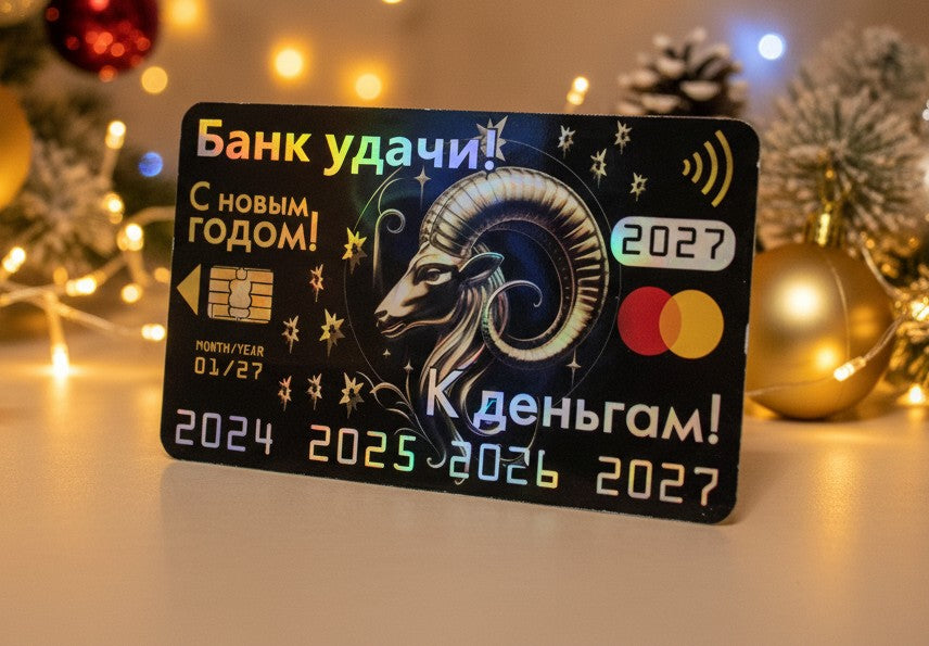 Виниловый новогодний магнит «Банк удачи! К деньгам! 2027!»