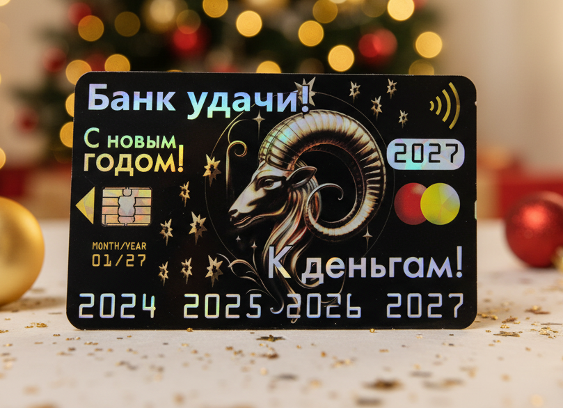 Виниловый новогодний магнит «Банк удачи! К деньгам! 2027!»