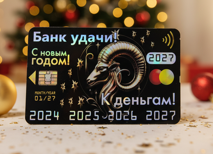 Виниловый новогодний магнит «Банк удачи! К деньгам! 2027!»