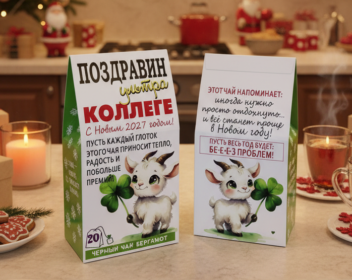 Чай черный с бергамотом «Поздравин ультра Коллеге!», 20 пак.