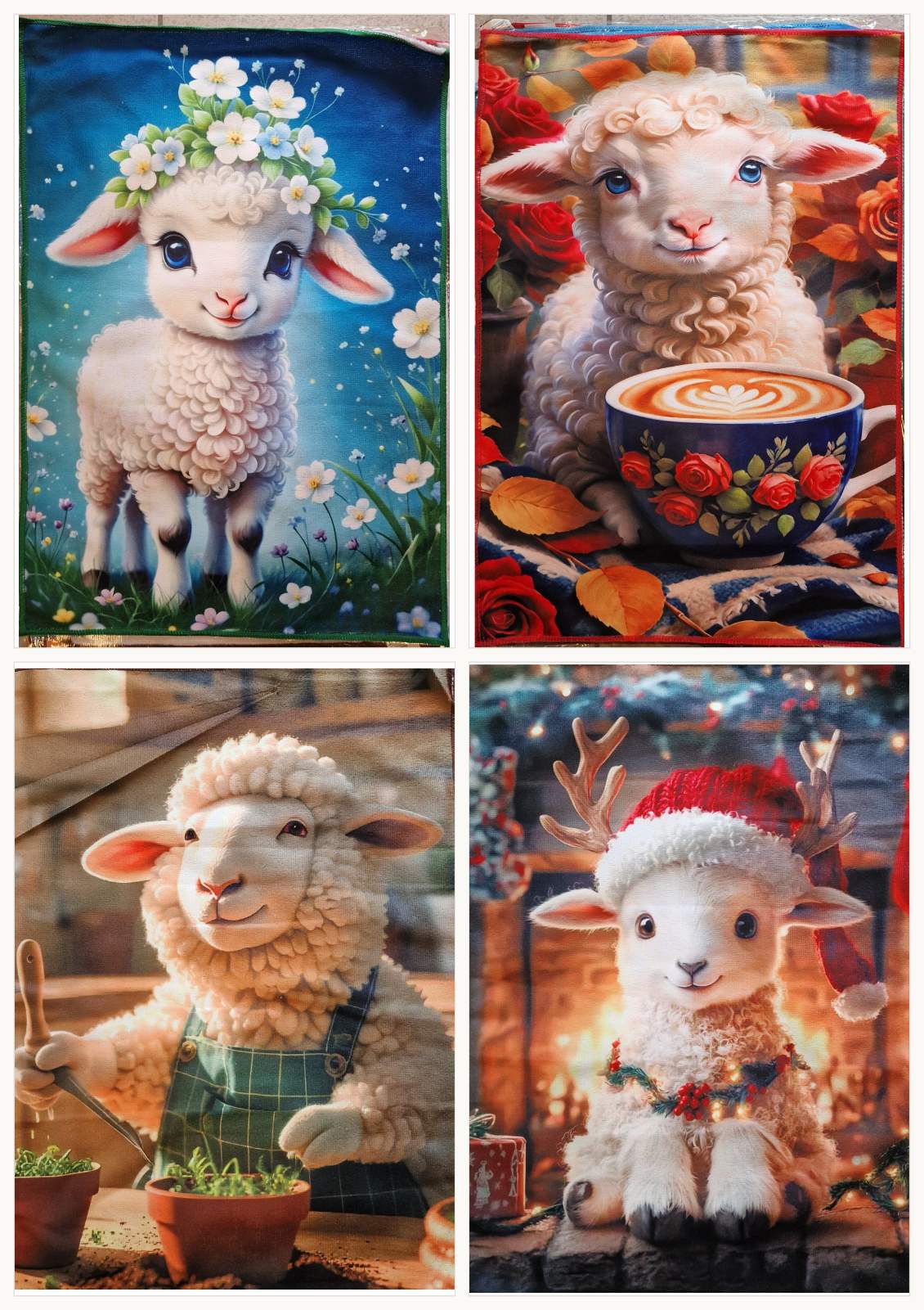 Кухонное полотенце «Овечки» из микрофибры, 40 × 60 см, микс