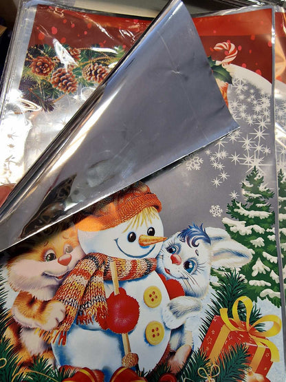 Фольгированный новогодний пакет