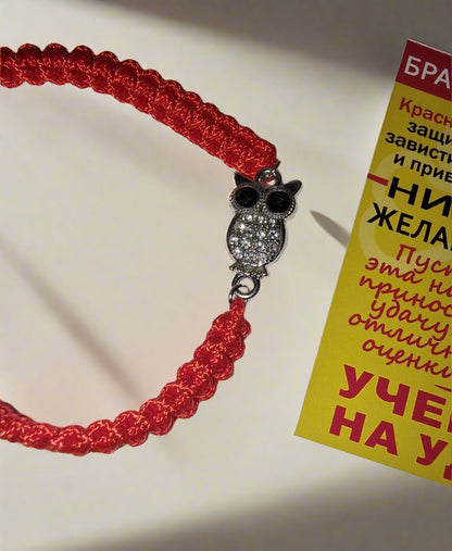 Талисман-браслет в виде совы для ученика