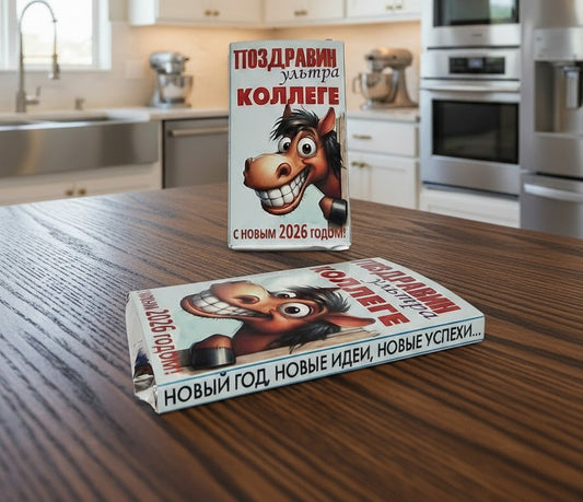 Шоколадка с прикольной надписью "Поздравин ультра коллеге!", 15 г