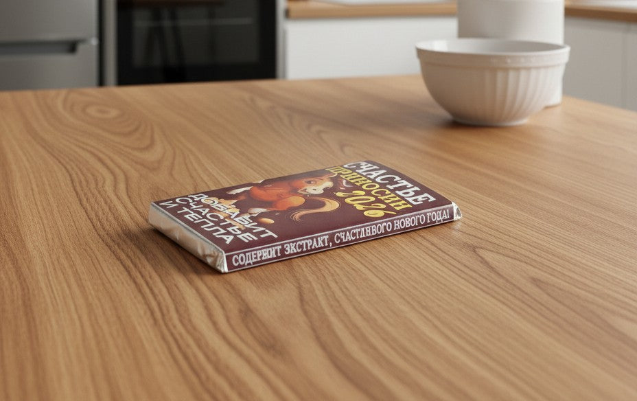 Шоколадка с прикольной надписью "Счастье приносин! 2026!", 15 г