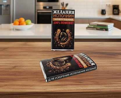 Шоколадка с прикольной надписью "Желания исполнин!", 15 г