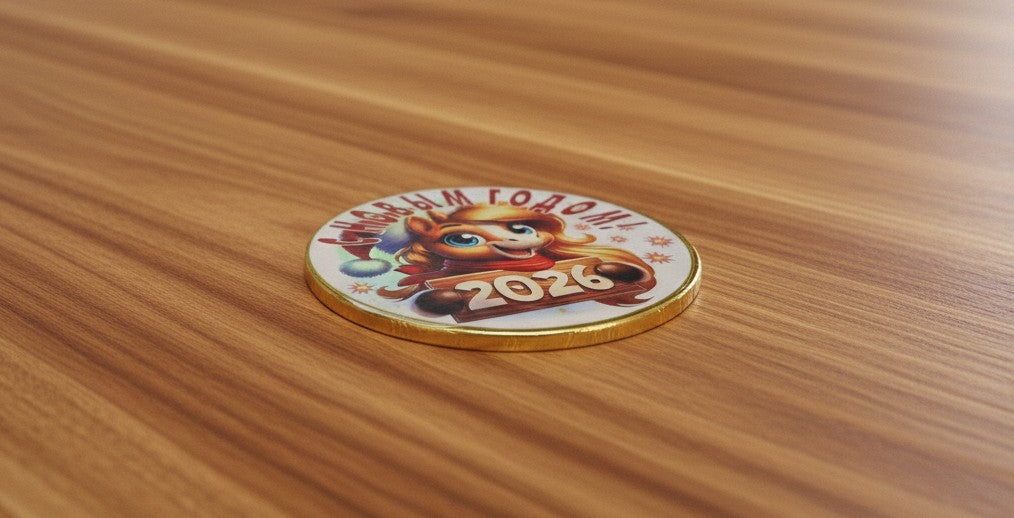 Šokolaadist uusaasta medal "Head uut aastat! 2026!"