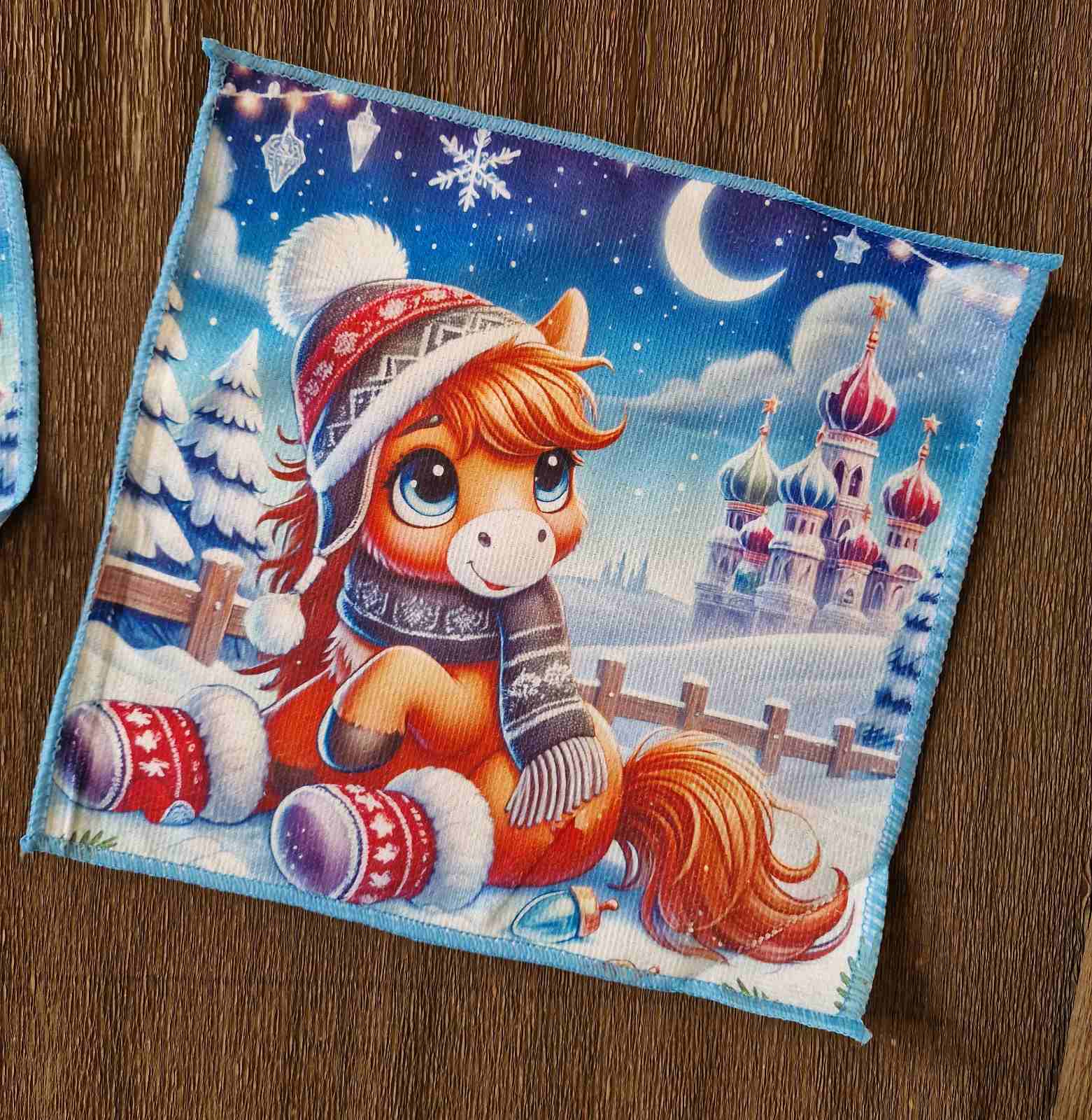 Салфетка из микрофибры с новогодним рисунком