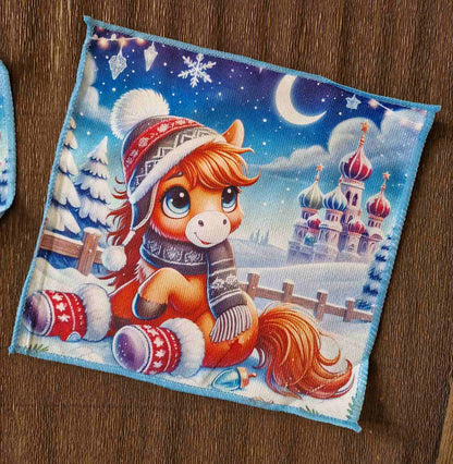 Салфетка из микрофибры с новогодним рисунком