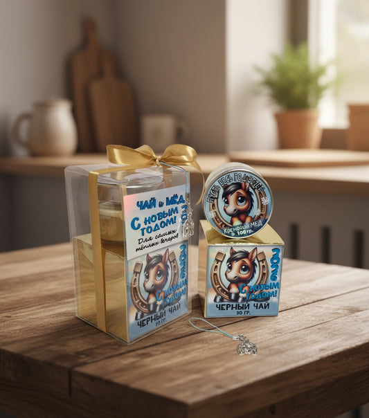 Новогодний набор: чай и кремовый мед