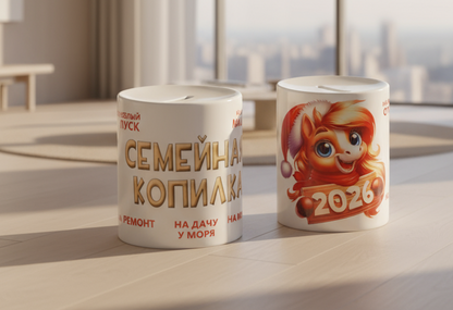 Копилка керамическая "Семейная копилка! 2026!"