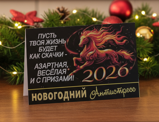 Голографическая наклейка на бутылку "Новогодний Антистресс", 7,5 х 11,5 см