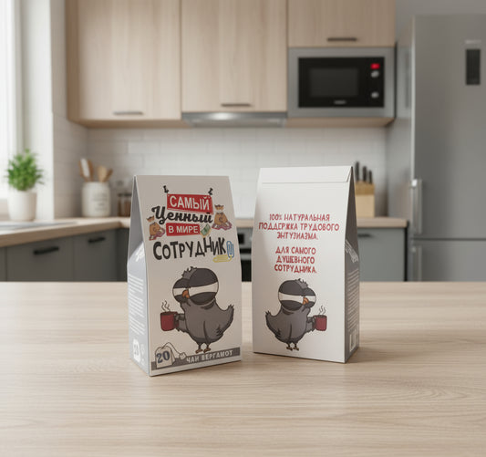 Черный чай с бергамотом, подарок сотруднику