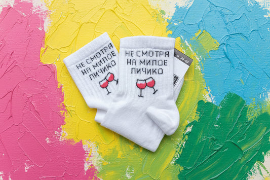 Носки с веселой фразой