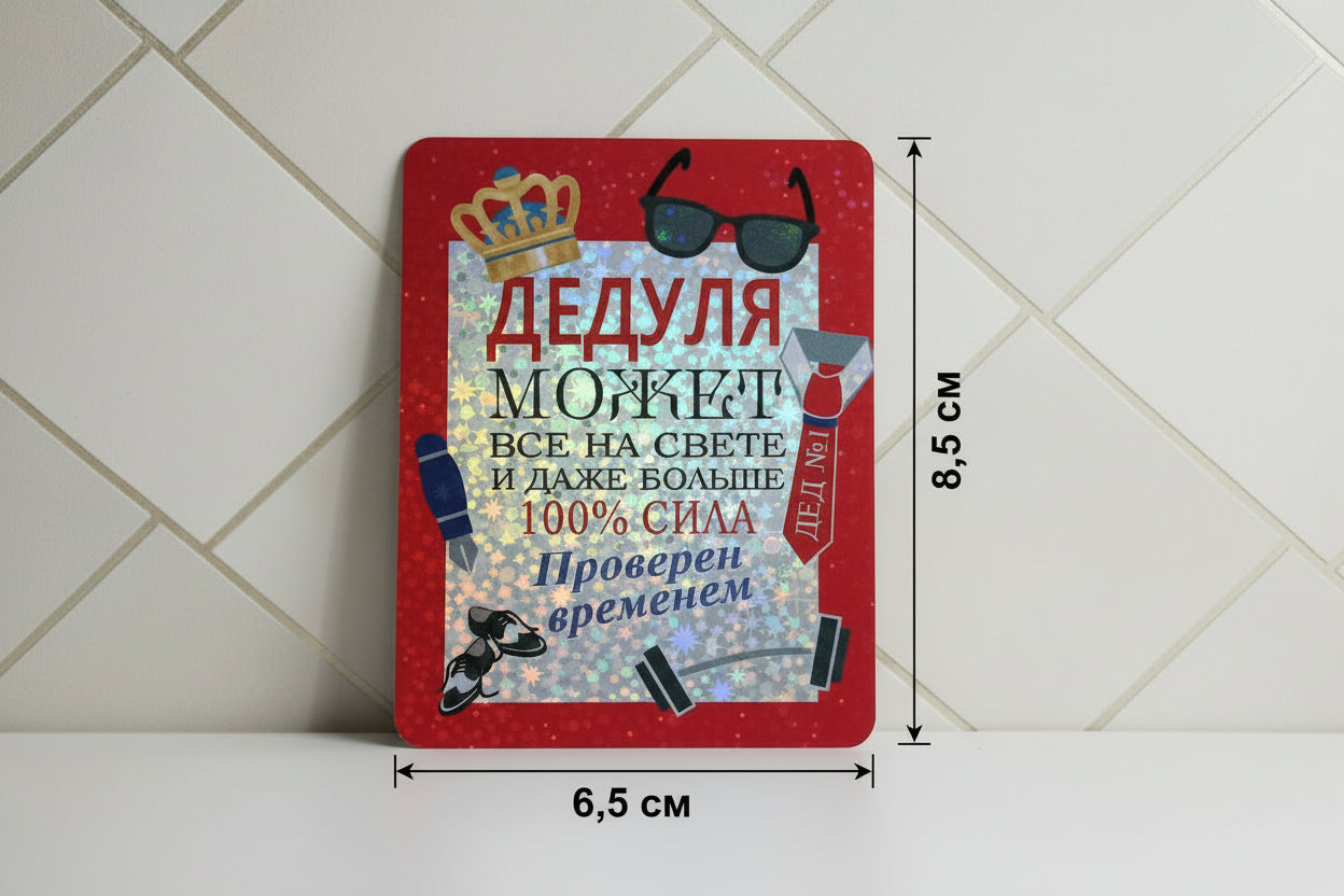 Виниловый магнит дедушке