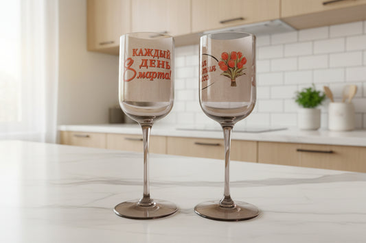 Бокалы для вина к 8 Марта