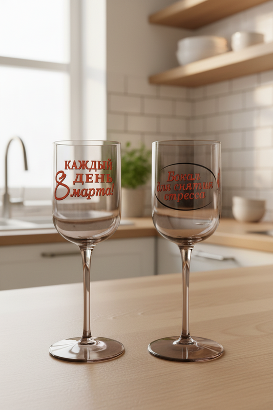 Бокалы для вина к 8 Марта